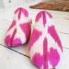 Women Ikat Pure Silk Velvet Mule Shoes
