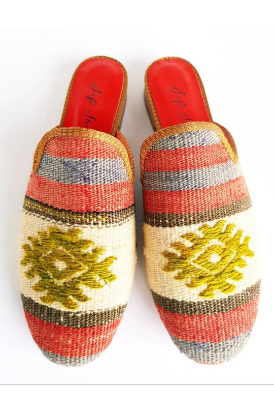 Women Kilim Sandal Loafer Handmade 41 Euro size – Handcrafted Shoes and Bags