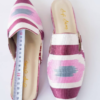 40 Euro size Handcrafted shoes for Women Ikat pure silk pointed mules - Image 3