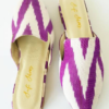 Ikat Shoes for Women 39 euro size pure silk pointed flat mules Handcrafted shoes - Image 2