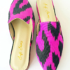 40 euro size Handcrafted shoes for Women Ikat Pure Silk Pointed Mule shoes - Image 2